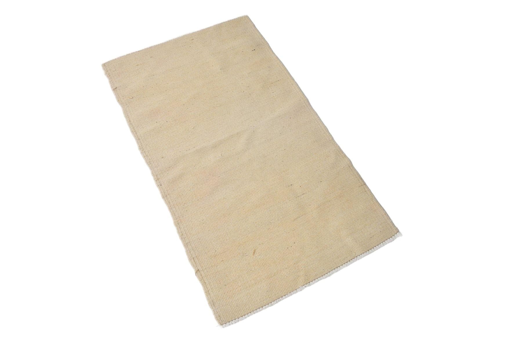 Kilim 113x66 cm, beżowy, wełna, lata 70.