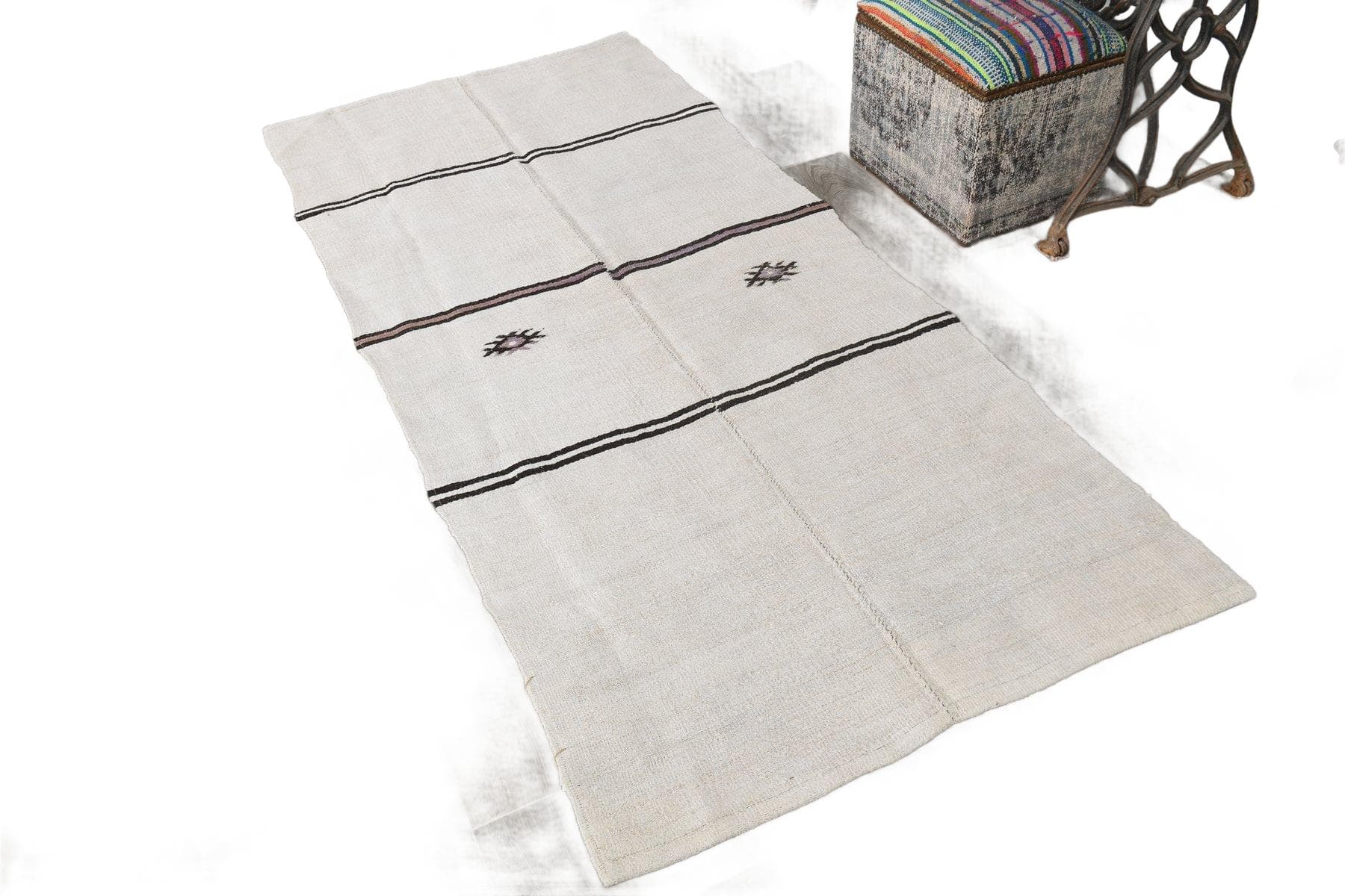 Kilim 105x235 cm, beige, hemp, 1970s - 214607