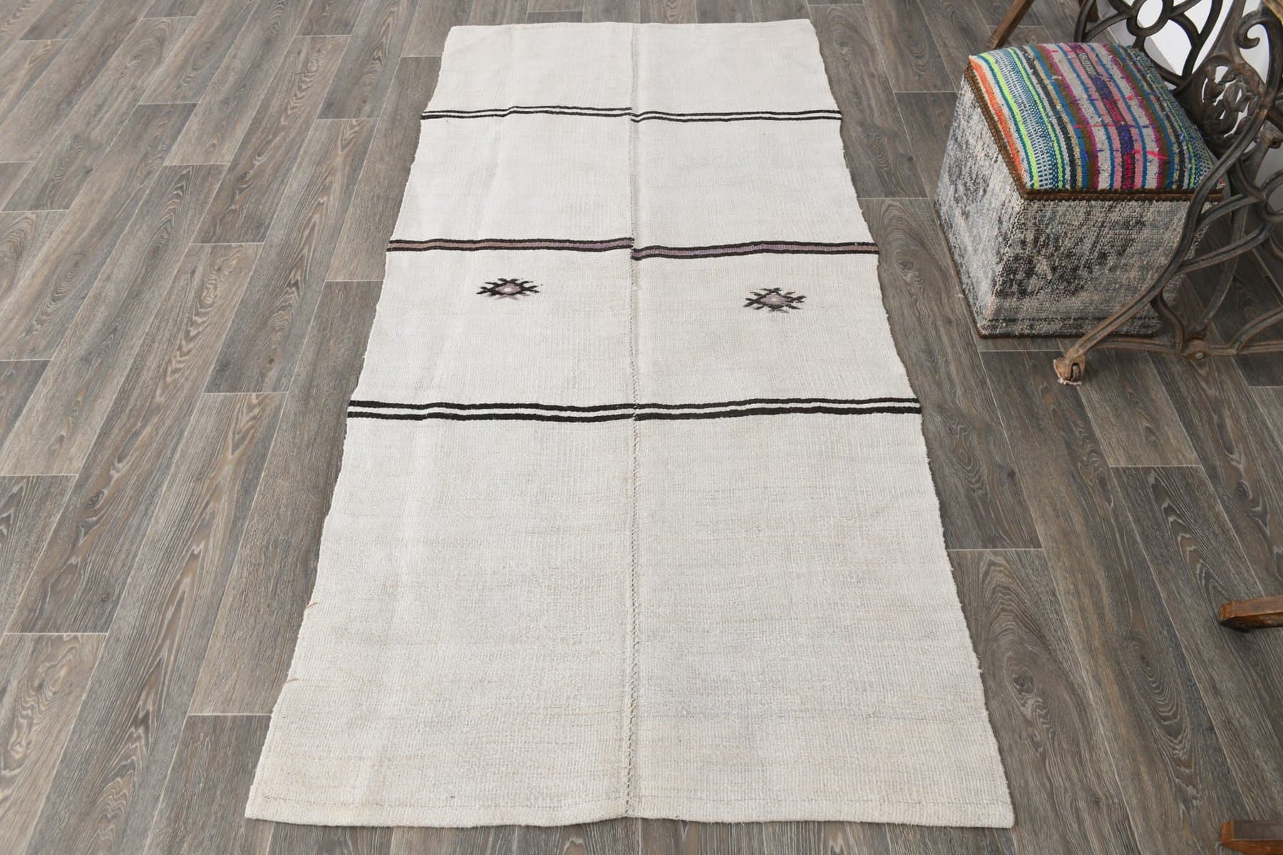Kilim 105x235 cm, beige, hemp, 1970s - 214608
