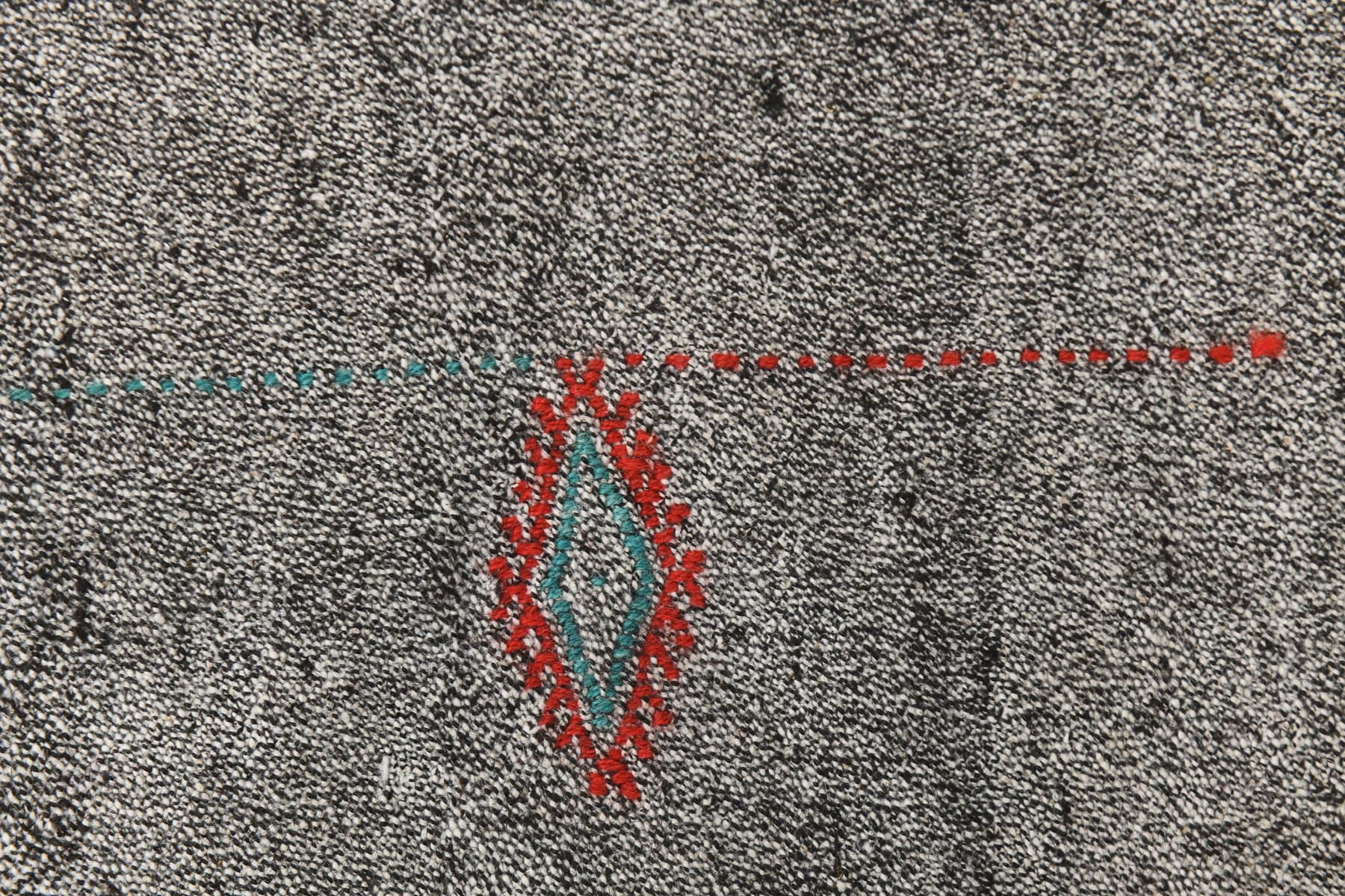 Chodnik 234x65 cm, szary, wełna, lata 70. - 214581