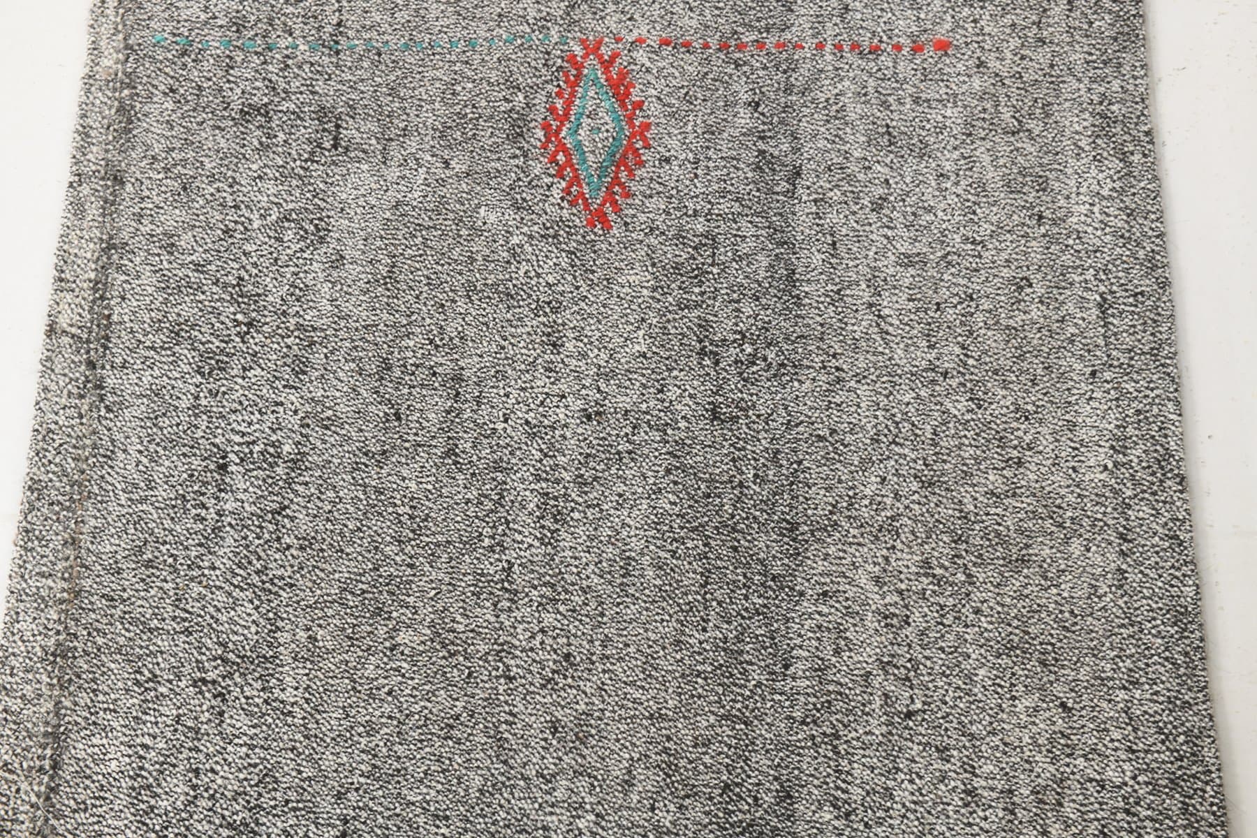 Chodnik 234x65 cm, szary, wełna, lata 70. - 214579