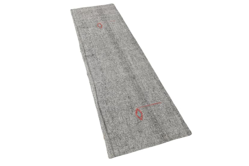 Chodnik 234x65 cm, szary, wełna, lata 70.