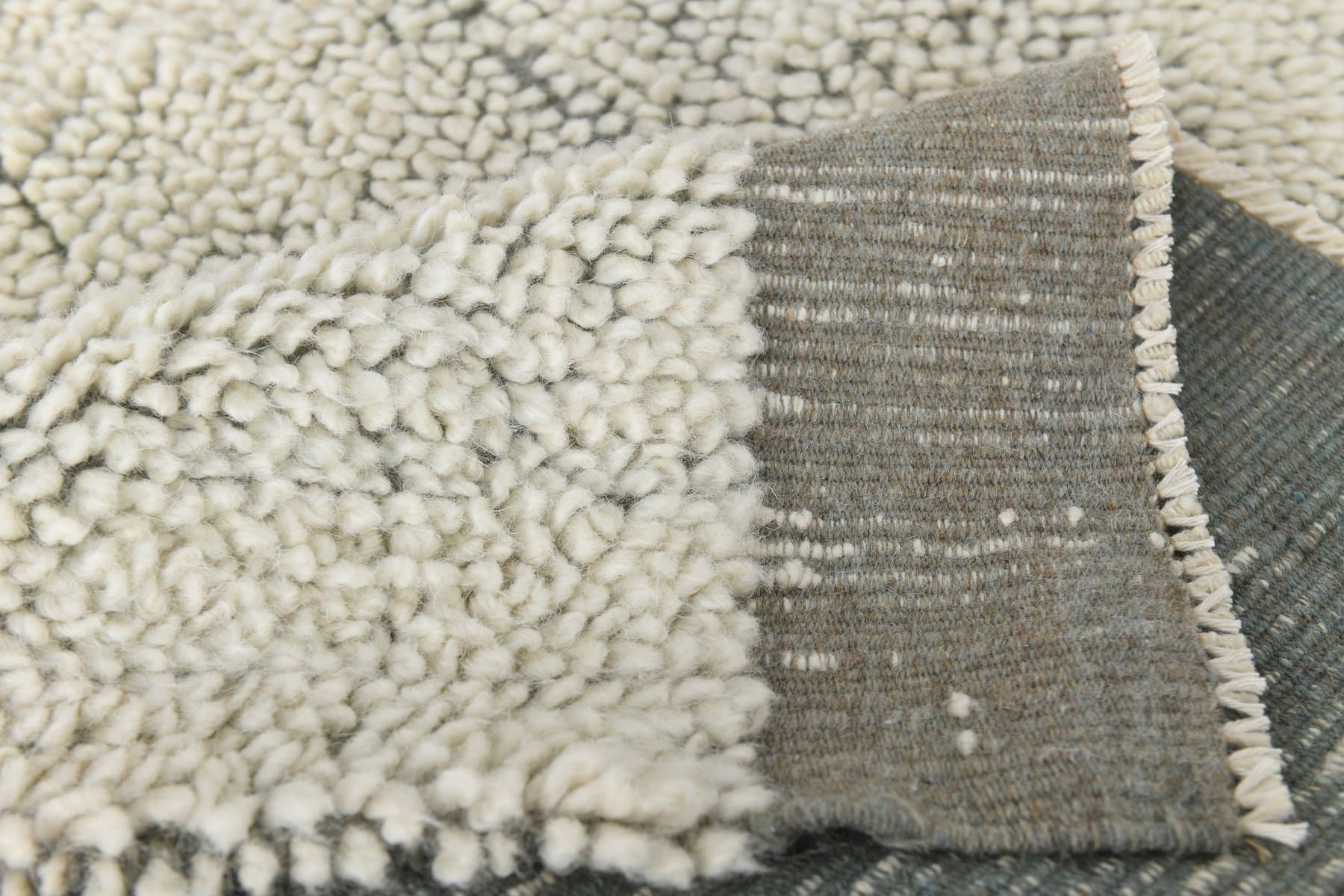 Kilim 307x197 cm, beżowy, wełna, lata 70. - 214572