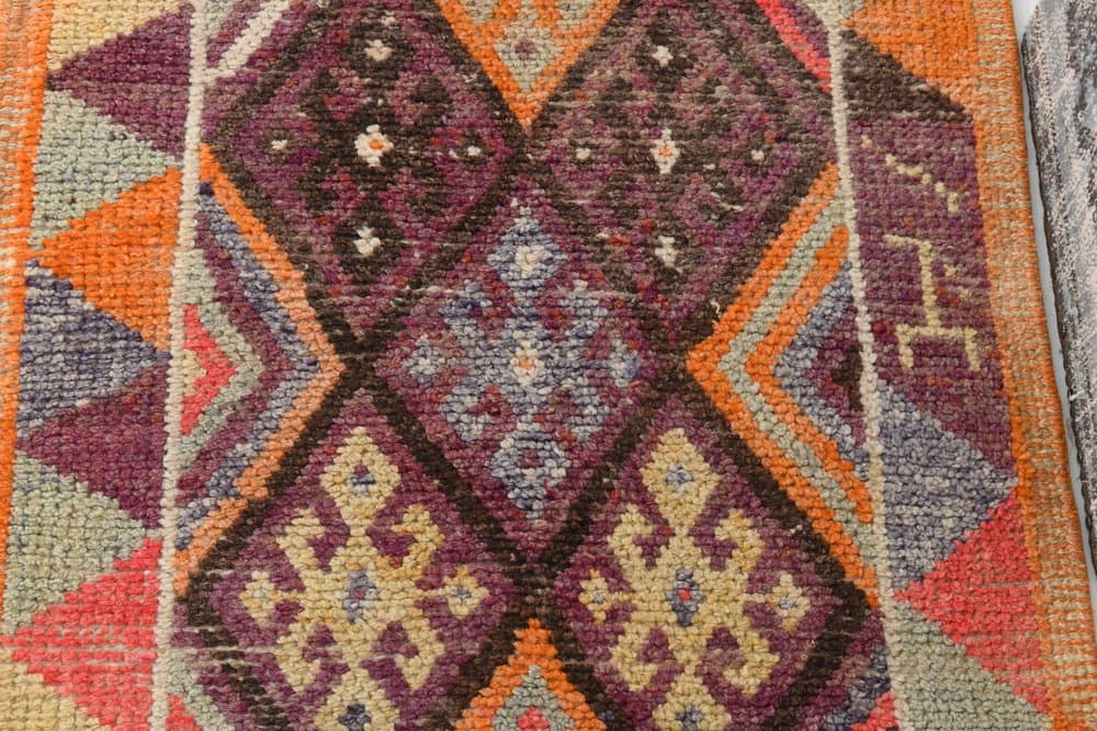 Runner 81x388 cm, brown, beige, wool, 1970s - 214925