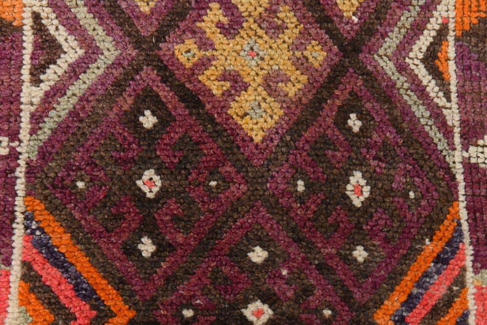 Runner 81x388 cm, brown, beige, wool, 1970s - 214926