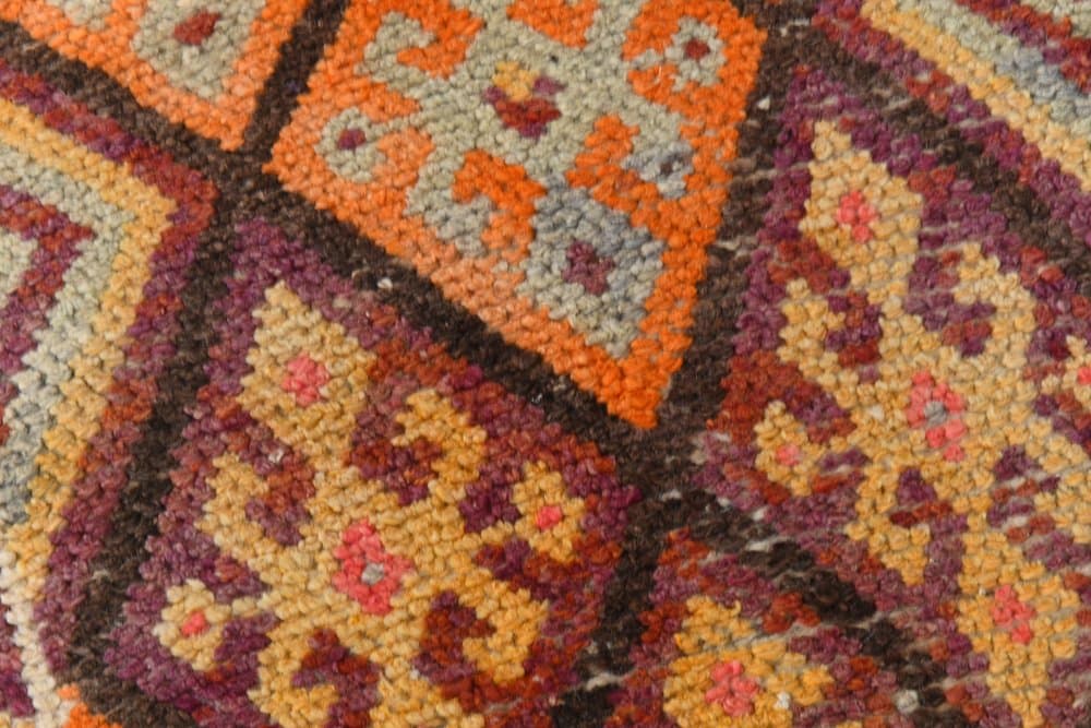 Runner 81x388 cm, brown, beige, wool, 1970s - 214928