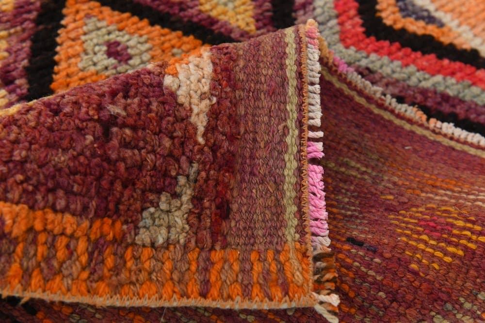 Runner 81x388 cm, brown, beige, wool, 1970s - 214921