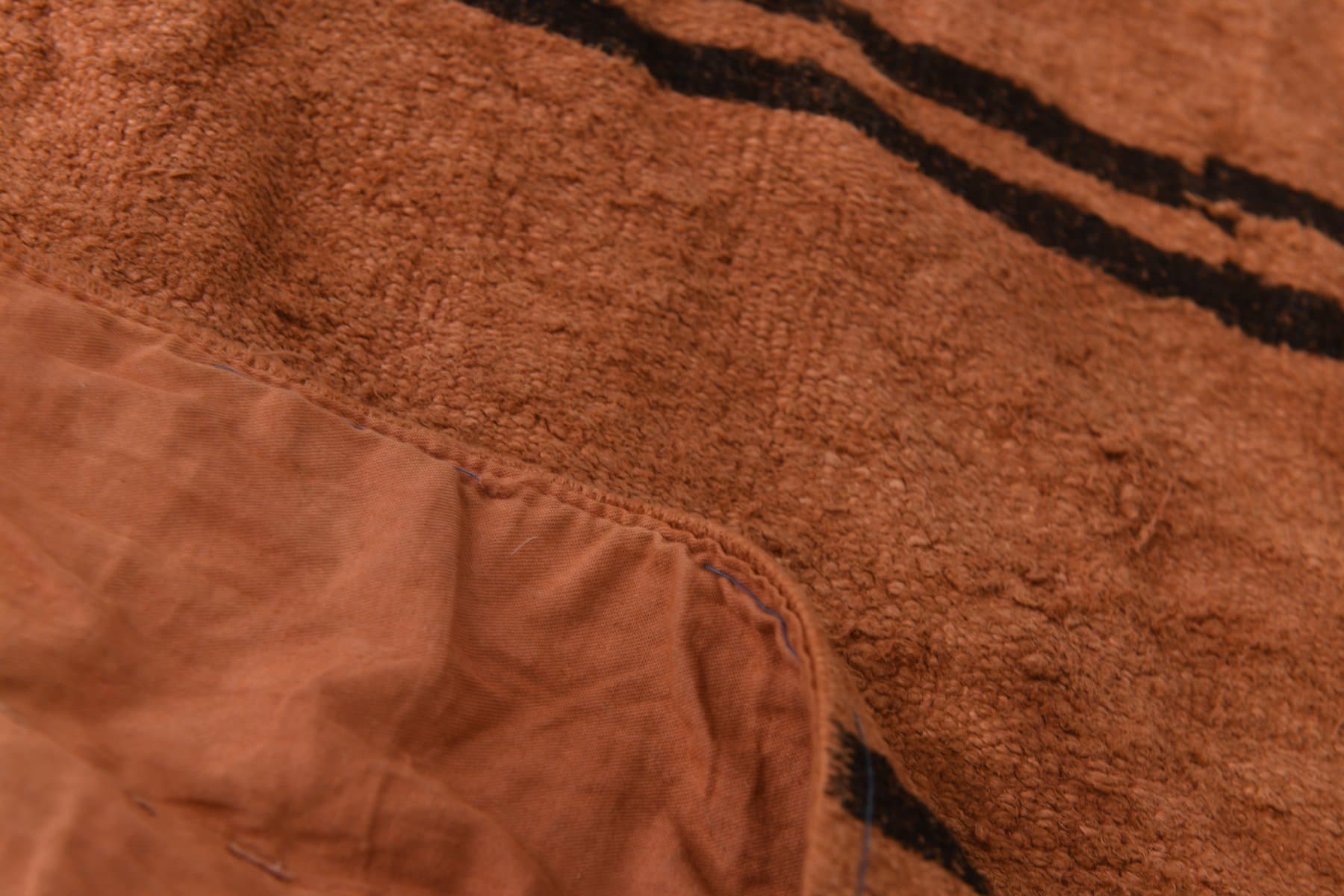 Chodnik 273x72 cm, brązowy, ciemnobrązowy, konopie, lata 70. - 214985