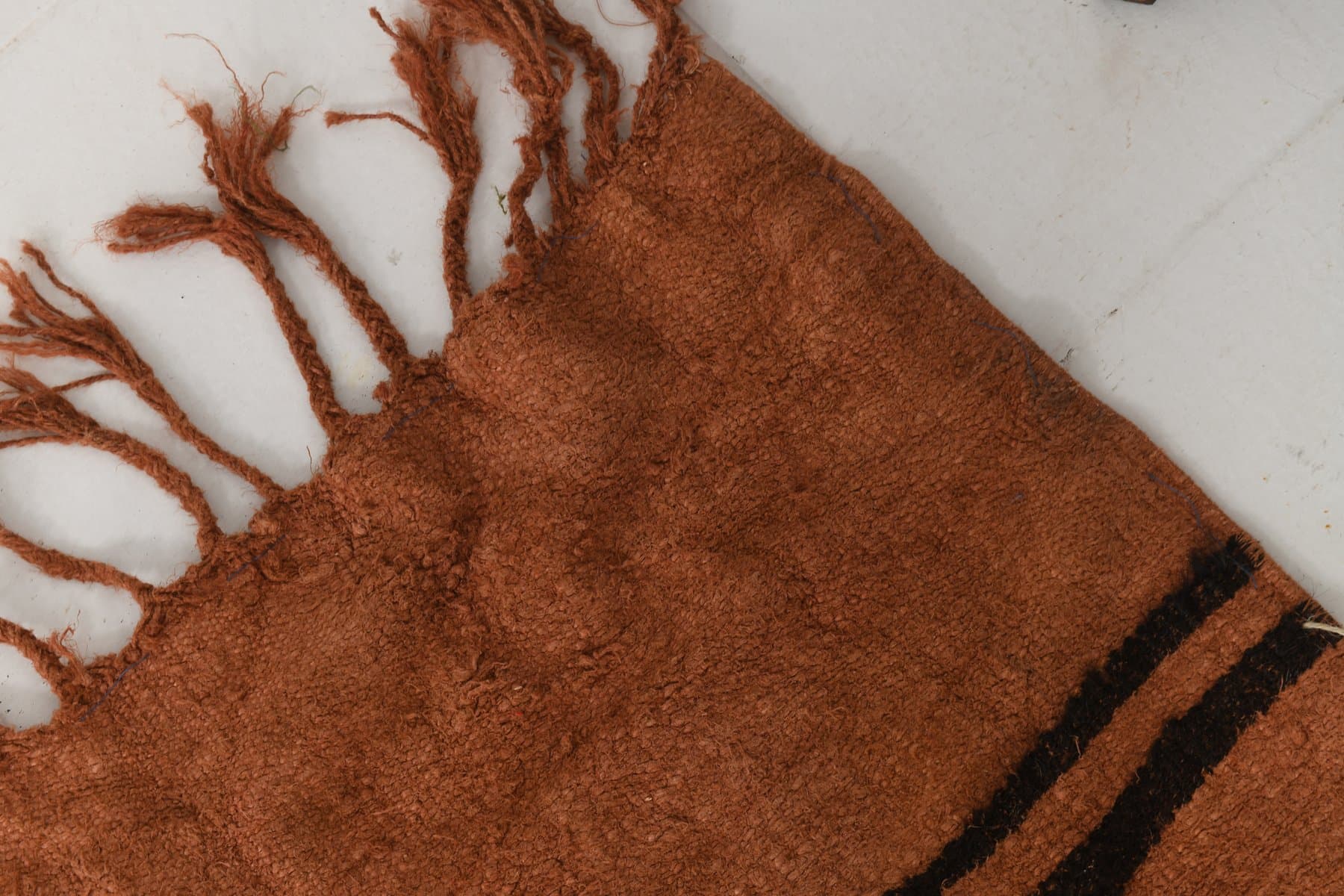 Chodnik 273x72 cm, brązowy, ciemnobrązowy, konopie, lata 70. - 214994