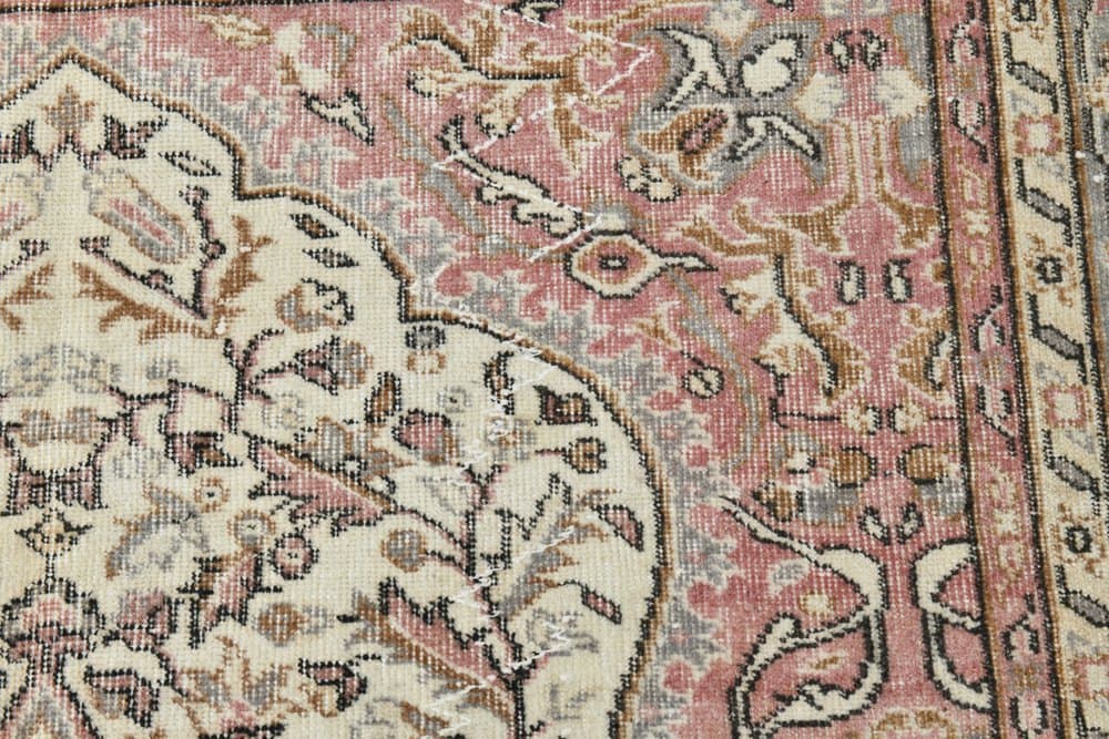 Dywan 186x270 cm, szary, czerwony, wełna, lata 70. - 215187