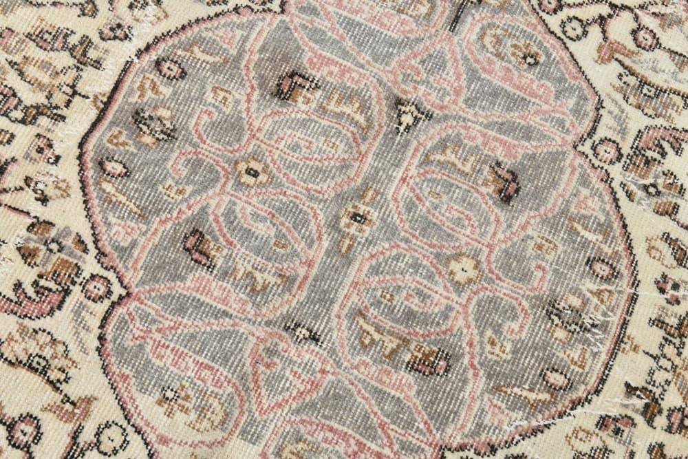 Dywan 186x270 cm, szary, czerwony, wełna, lata 70. - 215182