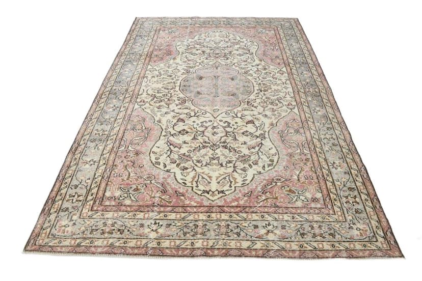 Rug 186x270 cm, Grey, Red, Wool, 1970s