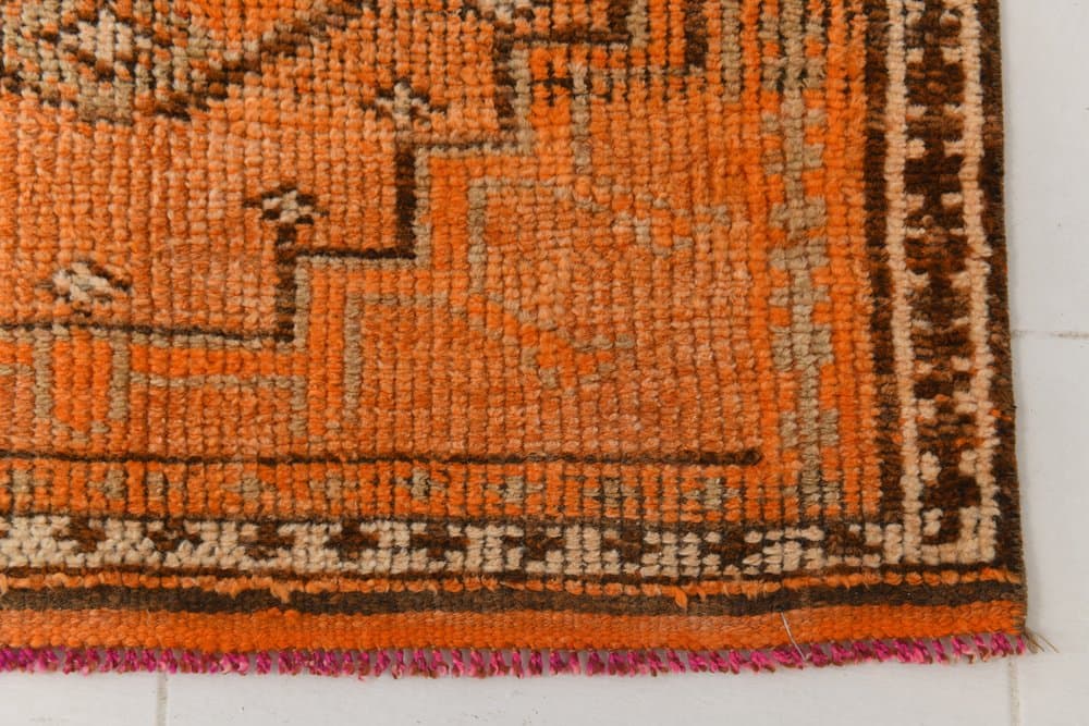 Chodnik 89x392 cm, pomarańczowy, wełna, lata 70. - 215162