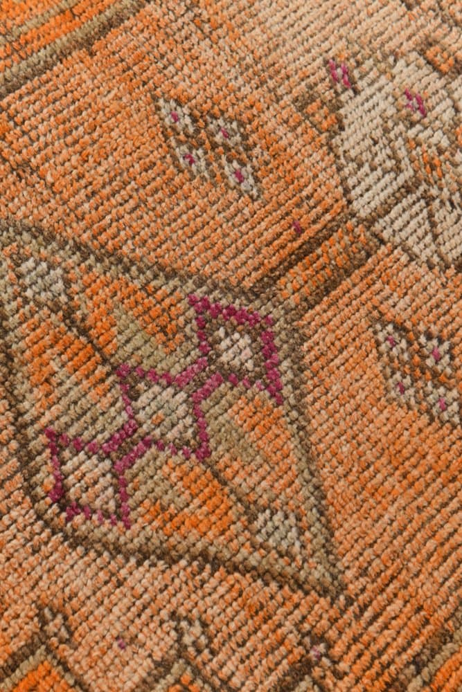 Chodnik 89x392 cm, pomarańczowy, wełna, lata 70. - 215159