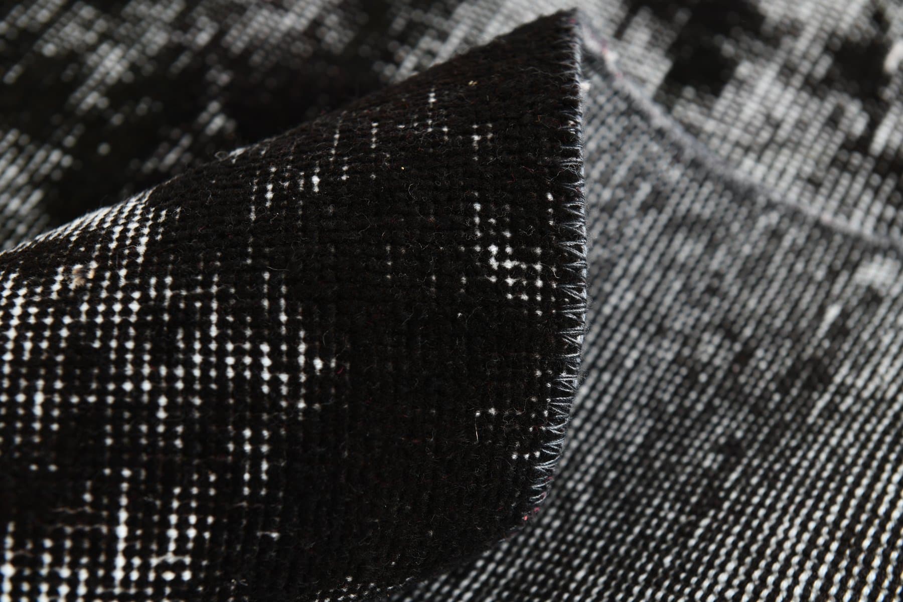 Dywan 347x243 cm, czarny, szary, wełna, lata 70. - 215123