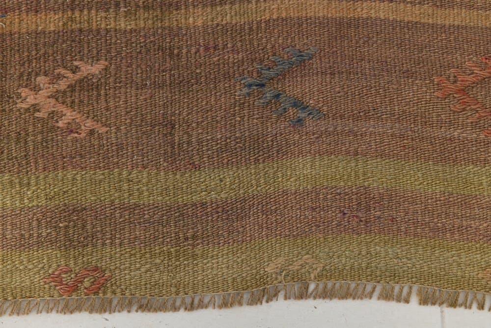 Runner 98x283 cm, Brown, Olive, Wool, 1970s - 215087