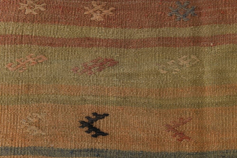 Runner 98x283 cm, Brown, Olive, Wool, 1970s - 215085