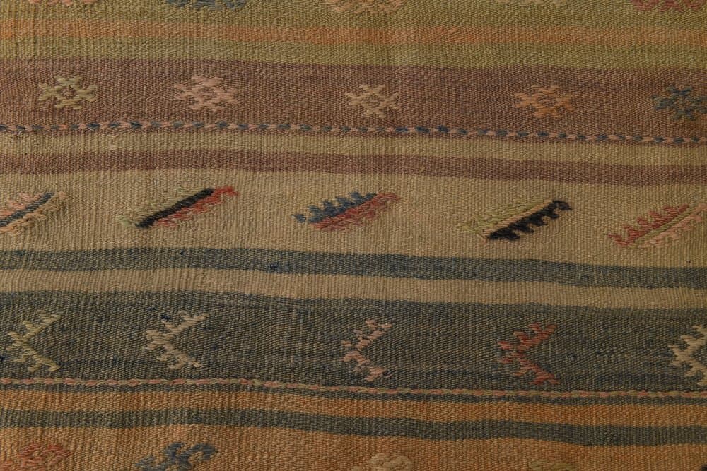 Runner 98x283 cm, Brown, Olive, Wool, 1970s - 215084