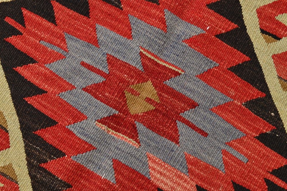 Kilim 306x174 cm, red, beige, wool, 1970s - 215058