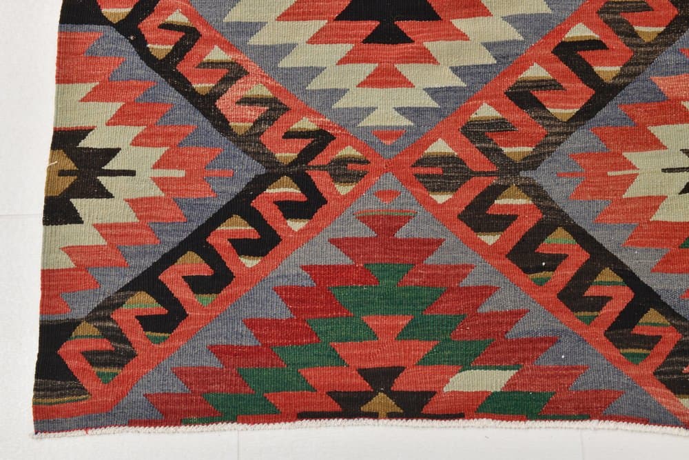 Kilim 306x174 cm, red, beige, wool, 1970s - 215060