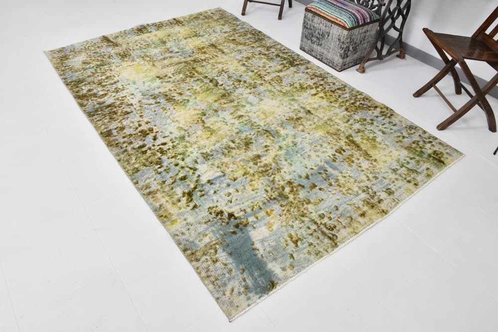 Dywan 171x273 cm, butelkowa zieleń, wełna, lata 70. - 215026