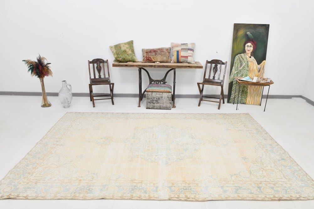 Rug 200x322 cm, beige, wool, 1970s - 215258