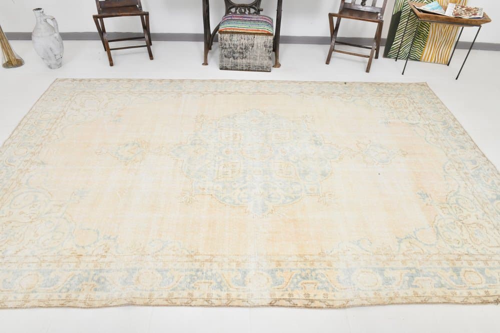Rug 200x322 cm, beige, wool, 1970s - 215259