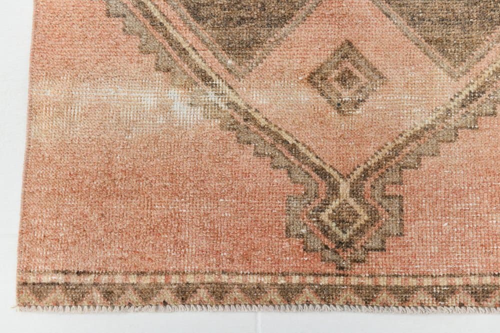 Chodnik 89x339 cm, brązowy, beżowy, wełna, lata 70. - 215650