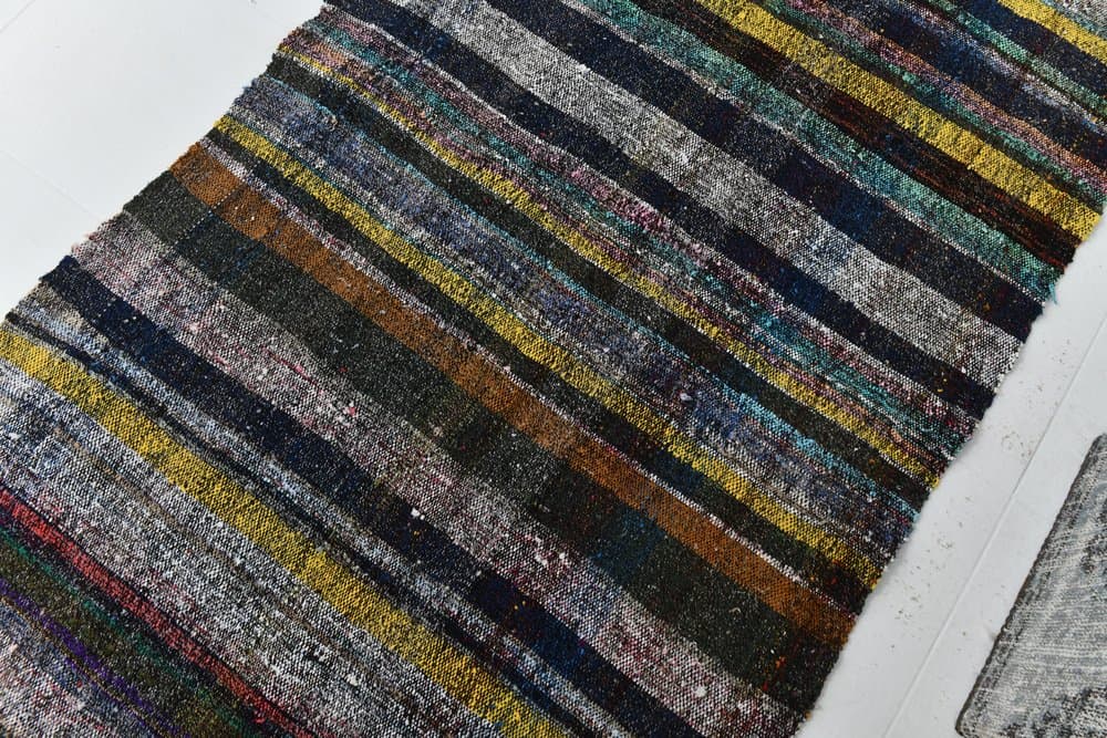 Kilim 115x271 cm, green, turquoise, wool, 1960s - 215634
