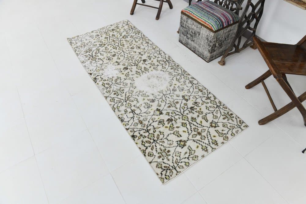 Rug 195x78 cm, beige, wool, 1970s - 215606