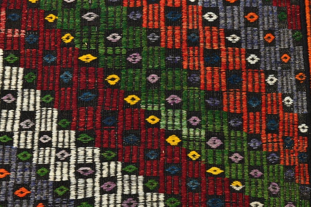 Kilim 186x265 cm, green, red, wool, 1970s - 215544