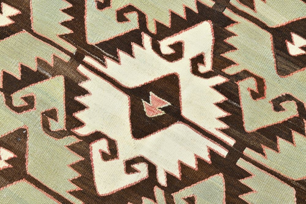 Rug 152x298 cm, brown, pink, wool, 1970s - 215530