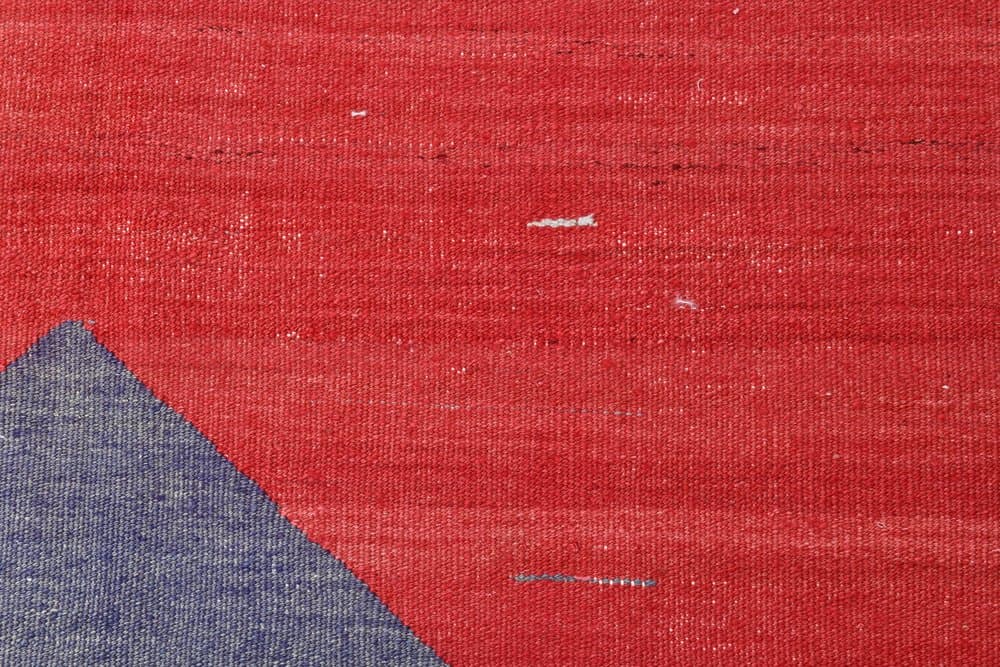 Kilim 172x137 cm, czerwony, zielony, wełna, lata 70. - 215518