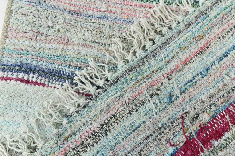 Chodnik 297x67 cm, szary, niebieski, wełna, lata 70. - 215500