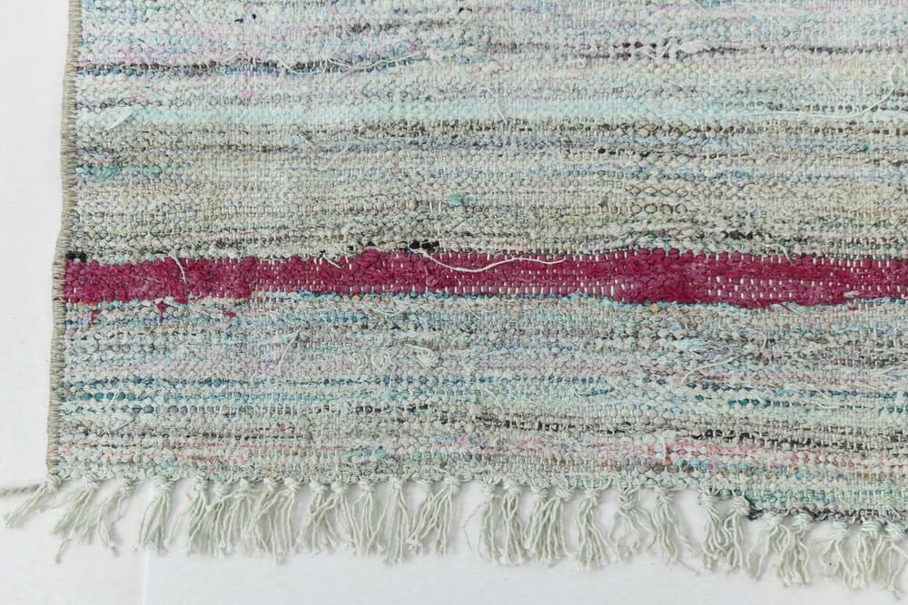 Chodnik 297x67 cm, szary, niebieski, wełna, lata 70. - 215507