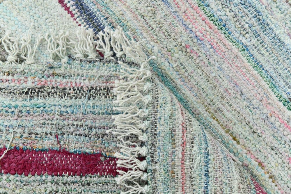 Chodnik 297x67 cm, szary, niebieski, wełna, lata 70. - 215509