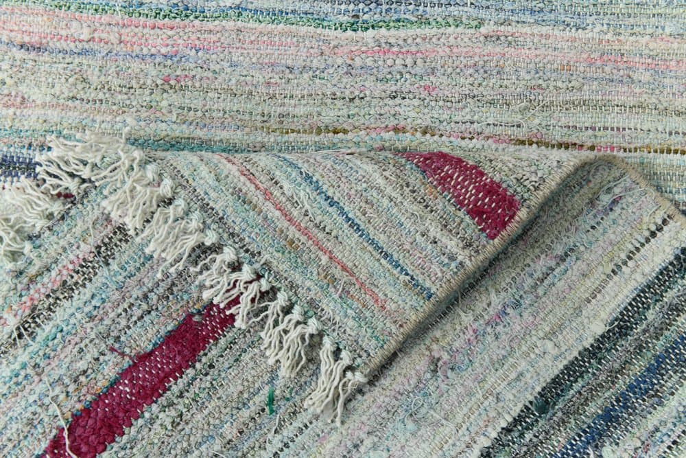 Chodnik 297x67 cm, szary, niebieski, wełna, lata 70. - 215499