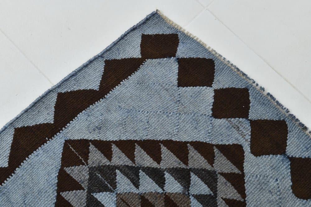 Kilim 79x316 cm, blue, wool, 1980s - 215486