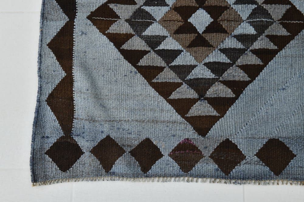 Kilim 79x316 cm, blue, wool, 1980s - 215494