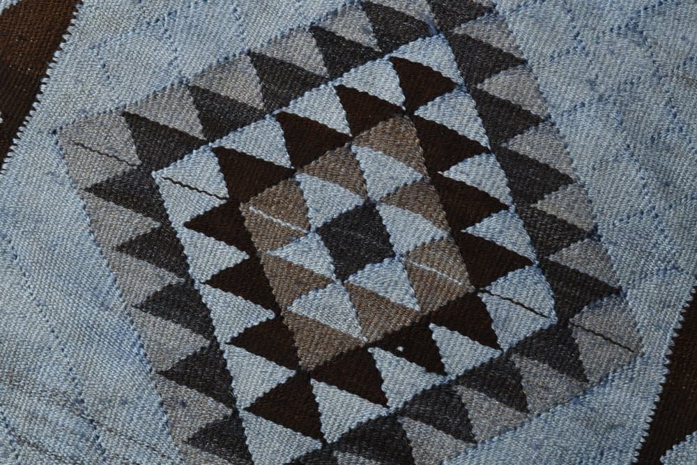 Kilim 79x316 cm, blue, wool, 1980s - 215492