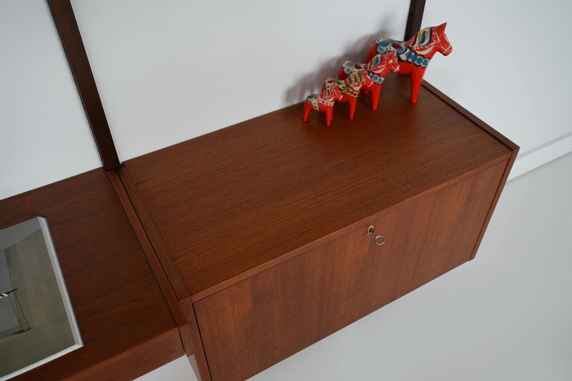 Regał systemowy PS System, teak brązowy, proj. P. Sorensen, Dania, lata 60. - 15683