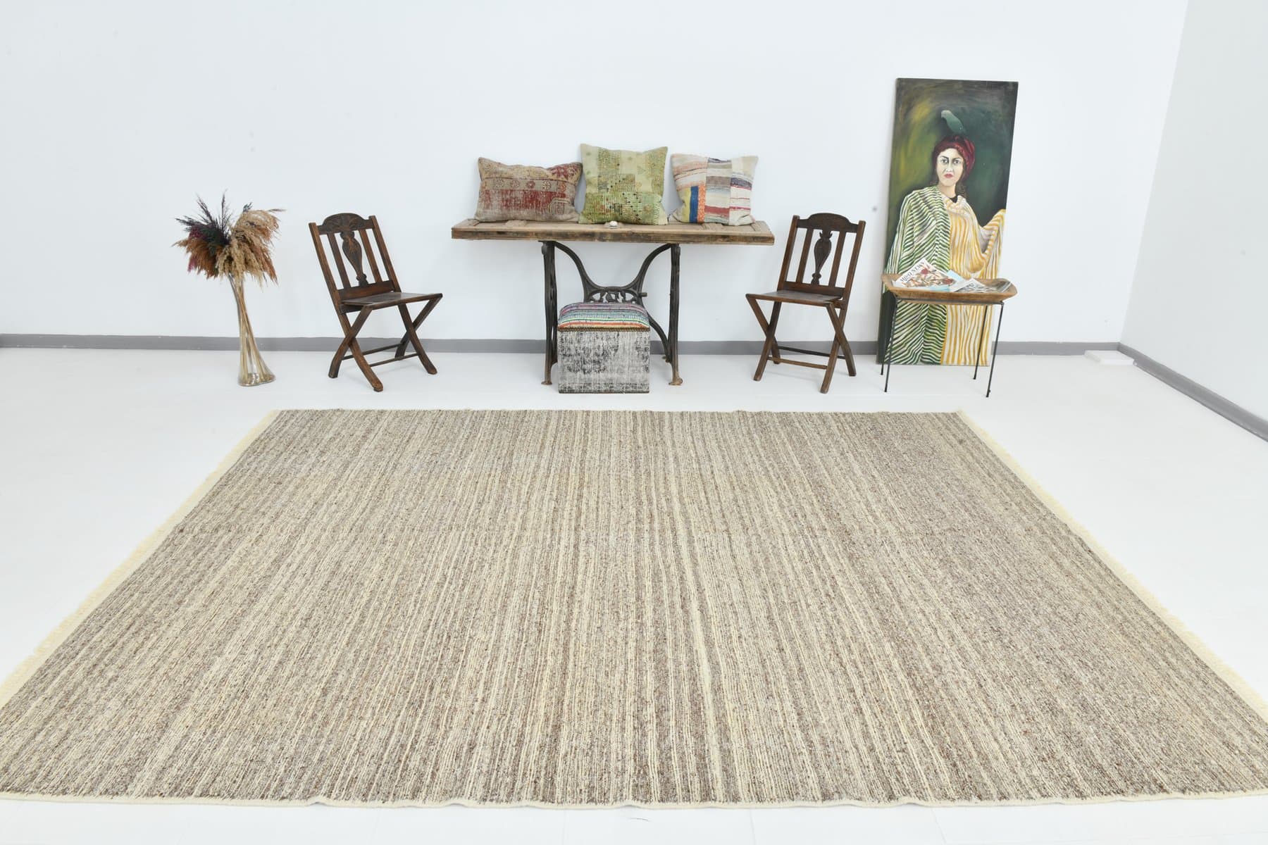 Kilim 245x325 cm, beige, wool, 1970s - 215478