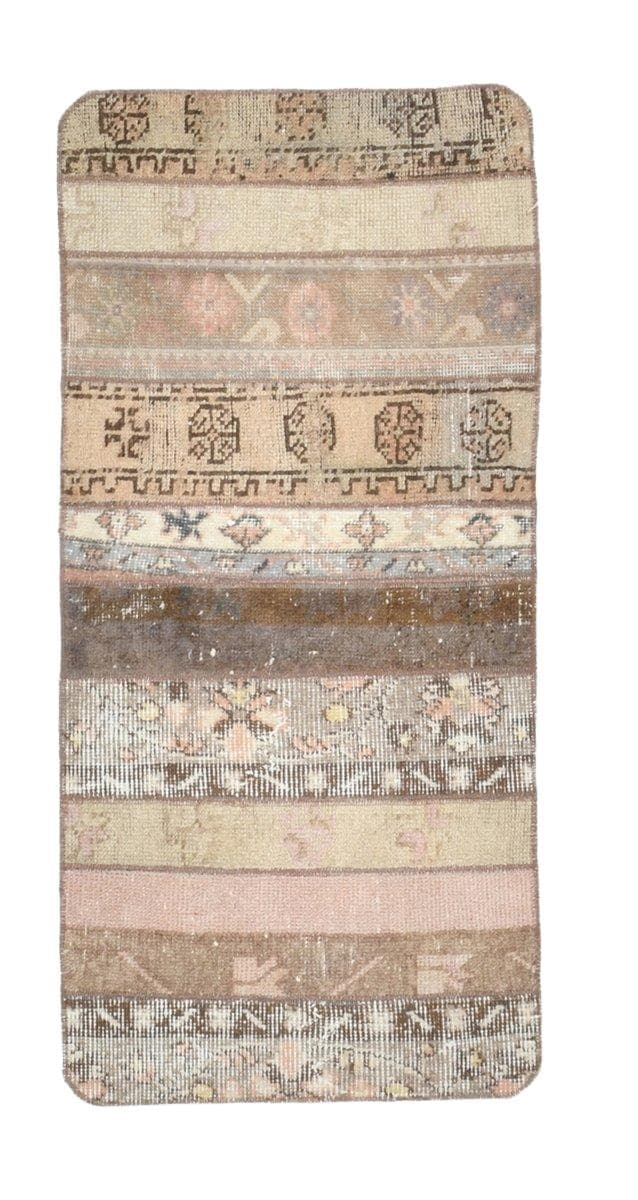 Runner 122x57 cm, beige, pink, wool, 1960s - DIMENSION