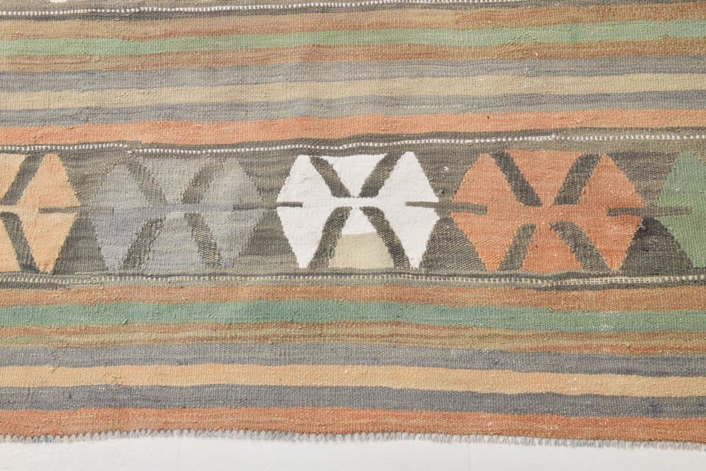 Kilim 186x347 cm, Blue, Grey, Wool, 1970s - 215416