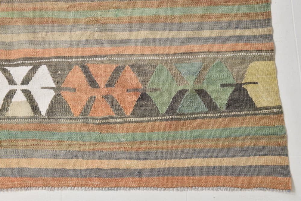 Kilim 186x347 cm, Blue, Grey, Wool, 1970s - 215417