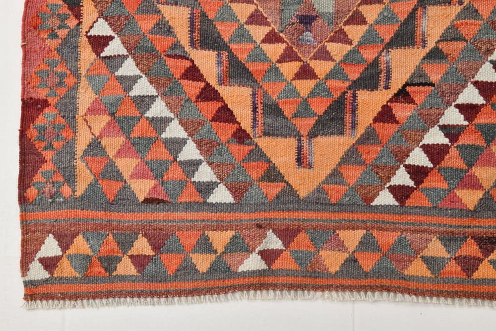 Runner Rug 309x88 cm, red, beige, wool, Turkey, 1970s. - 215403
