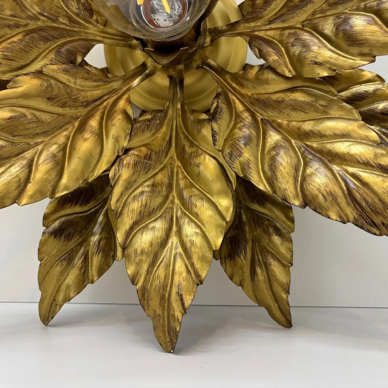 Kinkiet Glamour, złoty, stal, Włochy, lata 80. - 15774