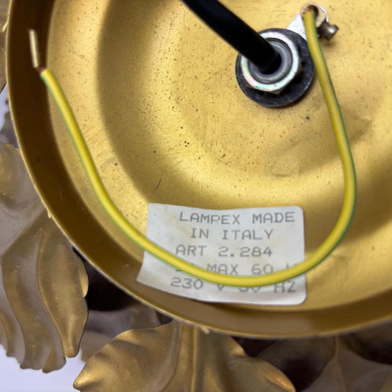 Kinkiet Glamour, złoty, stal, Włochy, lata 80. - 15770