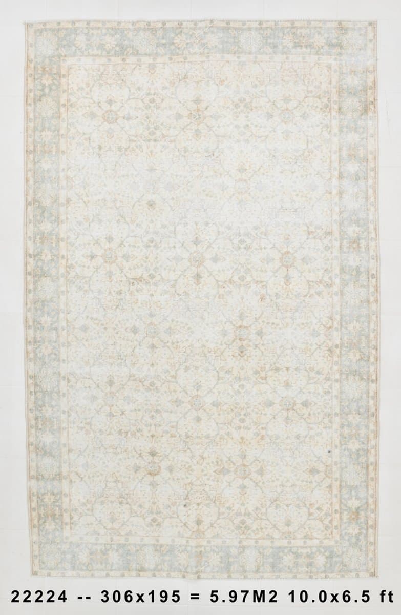 Rug 306x195 cm, beige, wool, Turkey, 1960s. - 215346