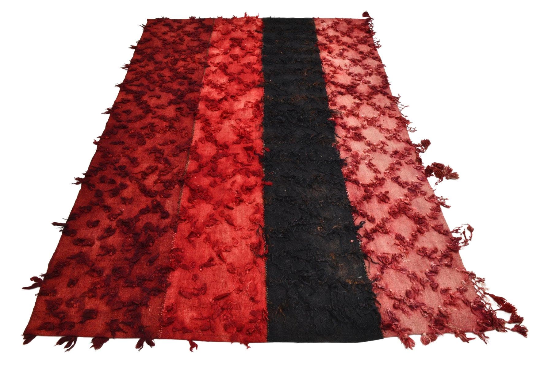 Kilim 169x247 cm, black, red, wool, Turkey, 1960s.